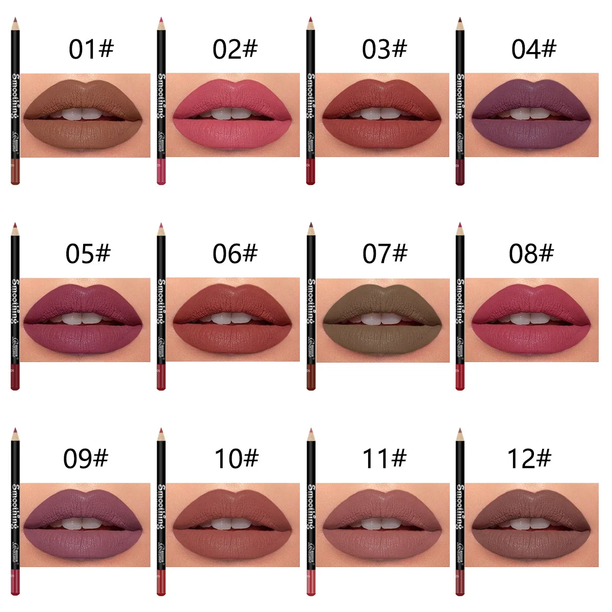 CHOOSE RASME Long-Lasting Lip Liner (12-Piece Set)