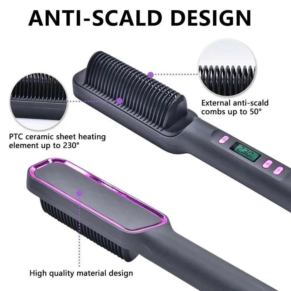 Electric Straight Hair Comb – Cordless & Fast Heating