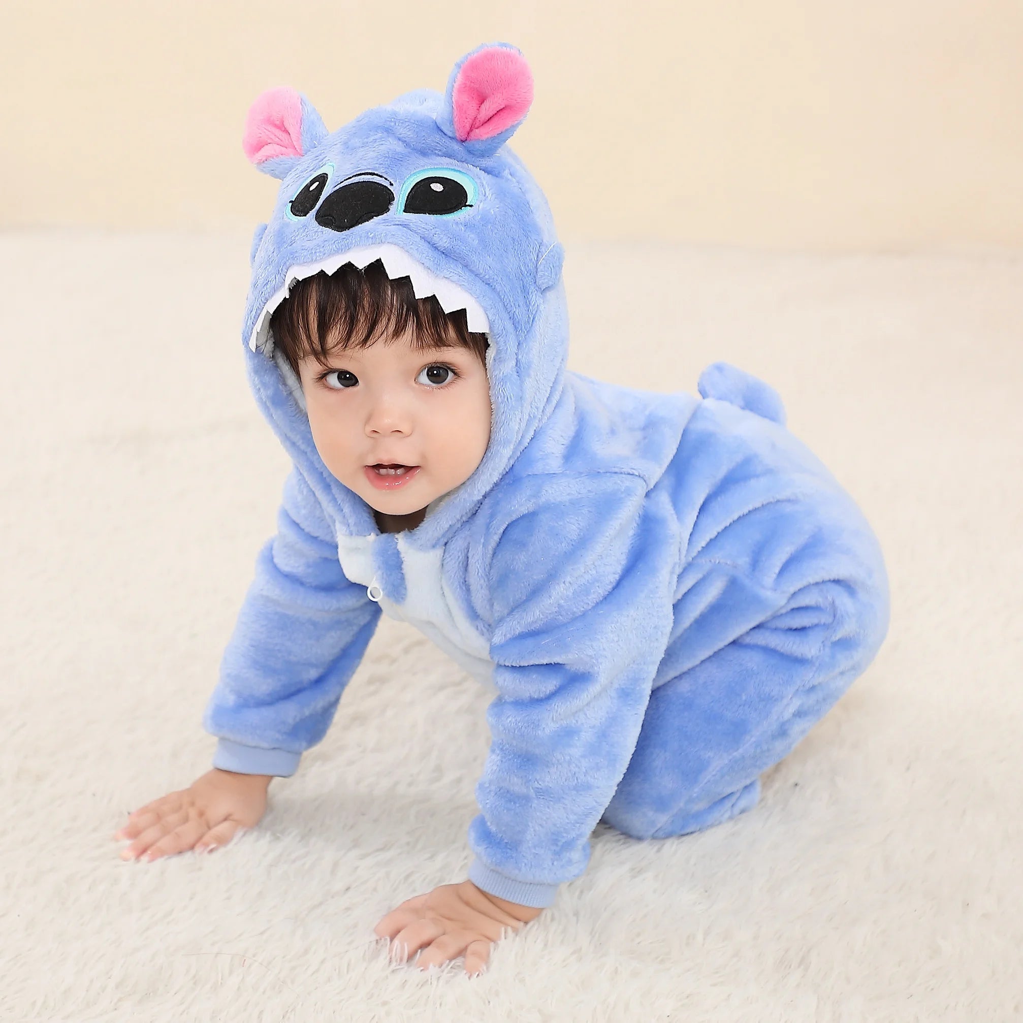 Baby Hooded Cashmere Romper
