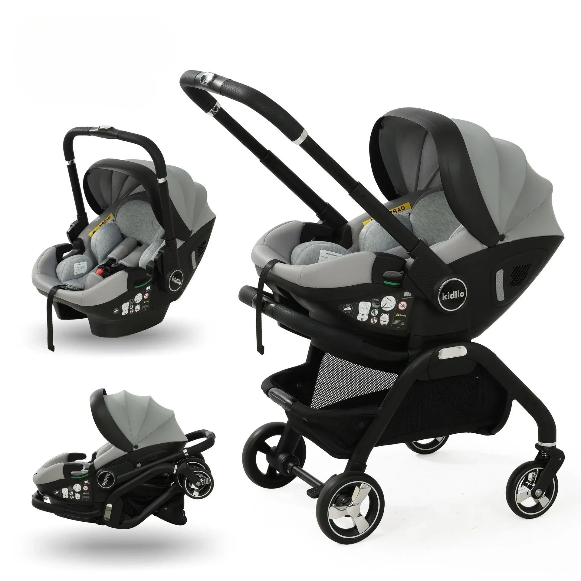 4-in-1 Foldable Baby Stroller &amp; Travel Cart