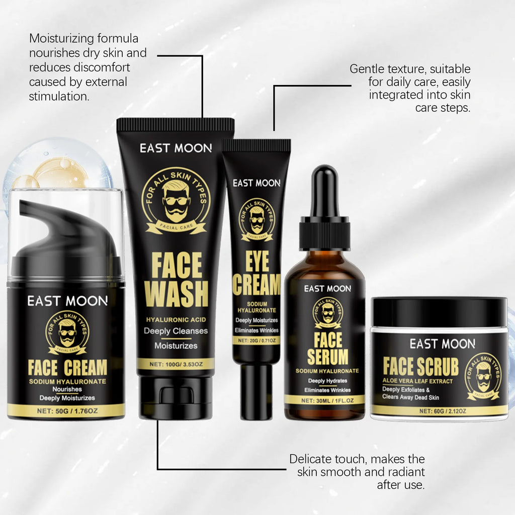 East Moon Men Facial Firming Skincare Set – Hydrate, Lift & Smooth