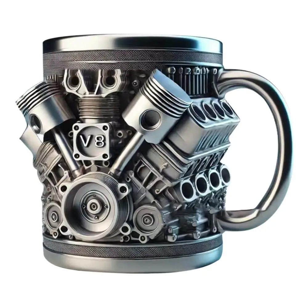 Engine Design Coffee Mug – Stainless Steel Double-Wall Insulated Mug