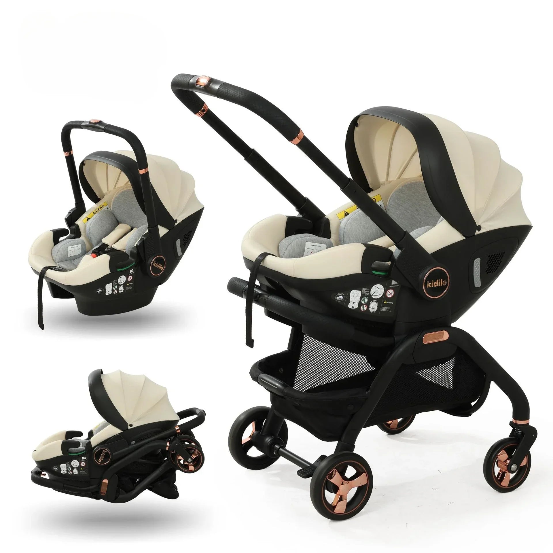 4-in-1 Foldable Baby Stroller &amp; Travel Cart