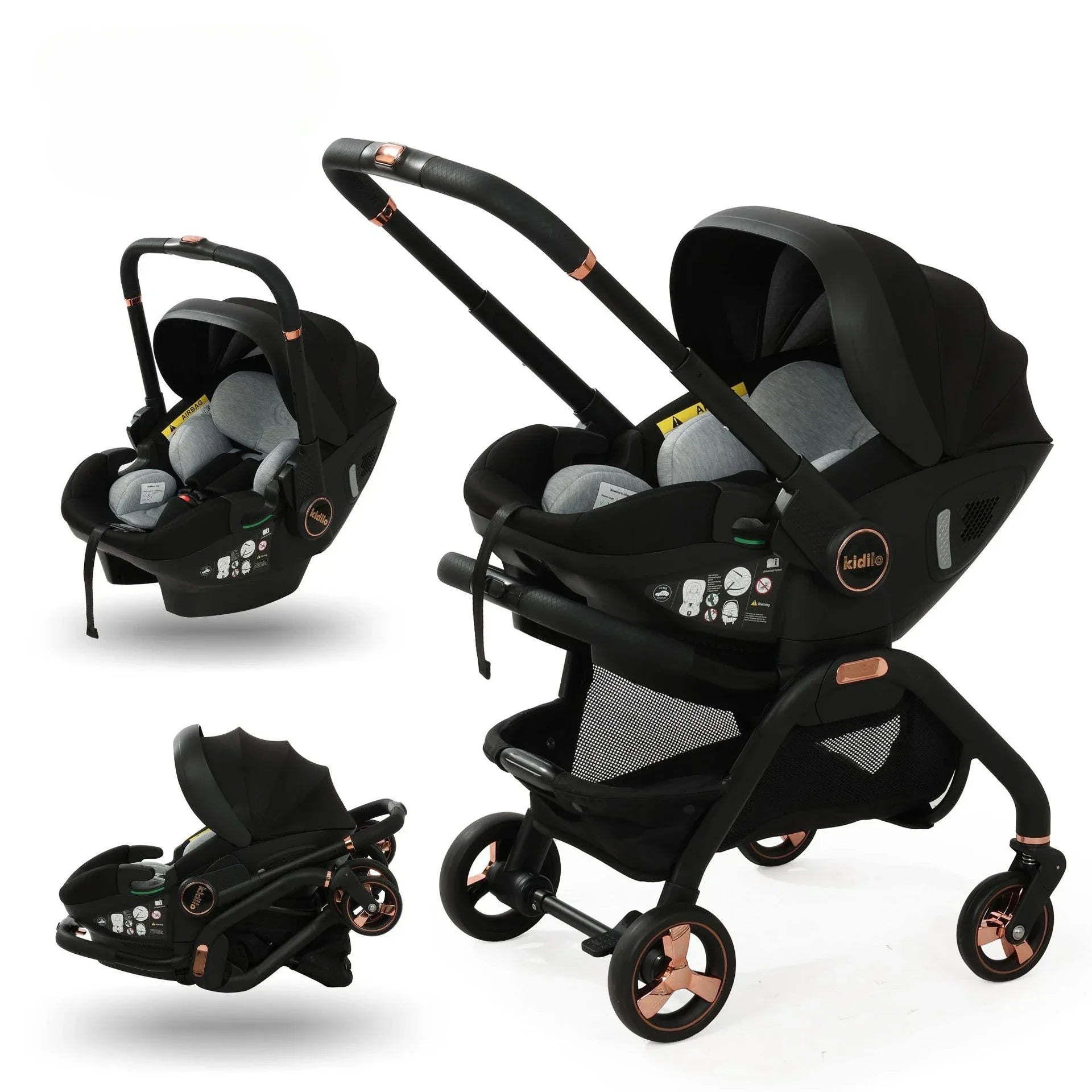 4-in-1 Foldable Baby Stroller &amp; Travel Cart