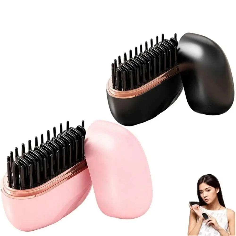 Electric Hair Straightener Brush – Cordless & Portable