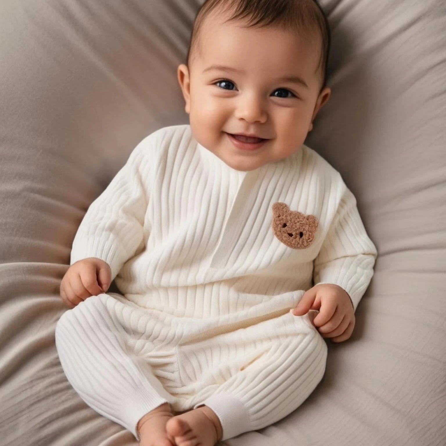 Baby Cotton V-Neck Romper