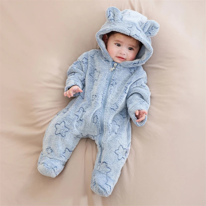 childdkivy Cartoon Hooded Baby Romper