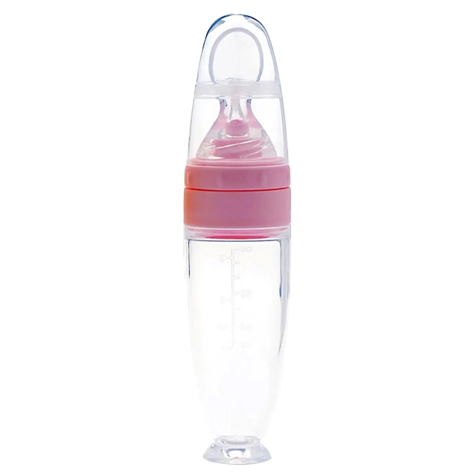 Depressible Silicone Baby Feeding Spoon & Bottle