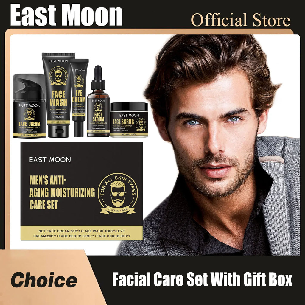 East Moon Men Facial Firming Skincare Set – Hydrate, Lift & Smooth