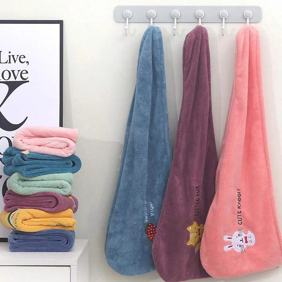 1Pc Embroidery Style Hair Drying Cap