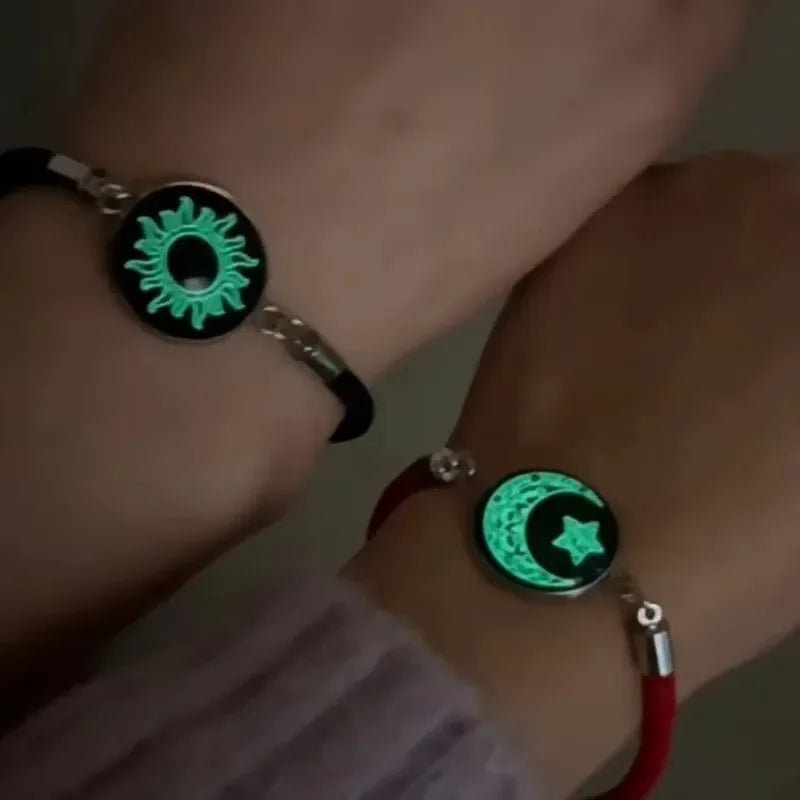 Elegant Sun & Moon Charm Bracelet Set