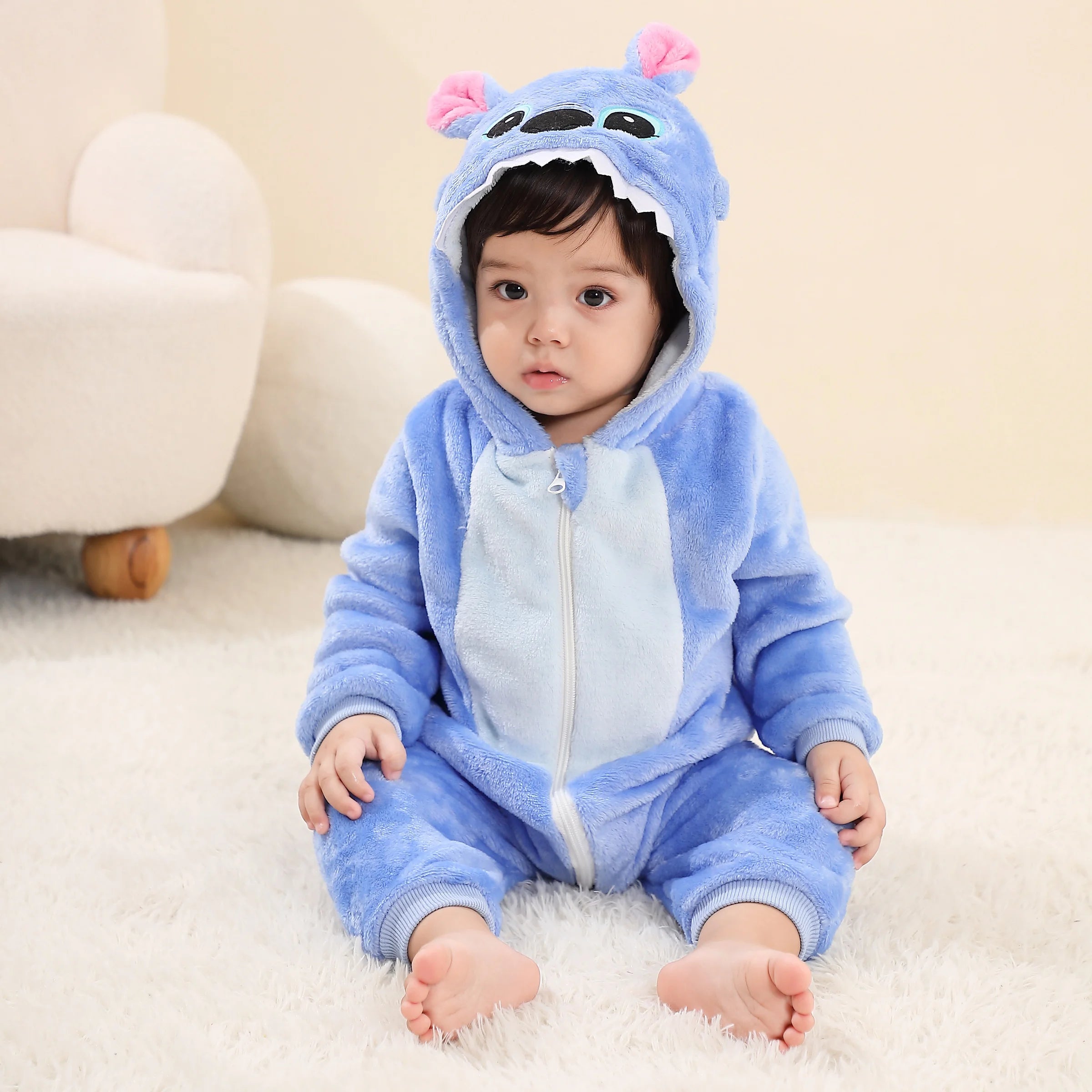 Baby Hooded Cashmere Romper